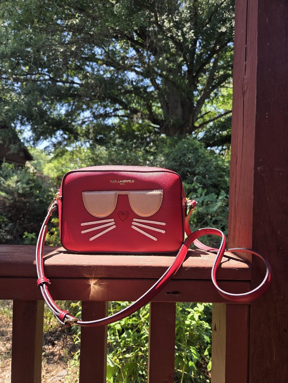 Flash Sale!✨️Red Karl Lagerfeld Maybelle Crossbody Fun Cat Face
